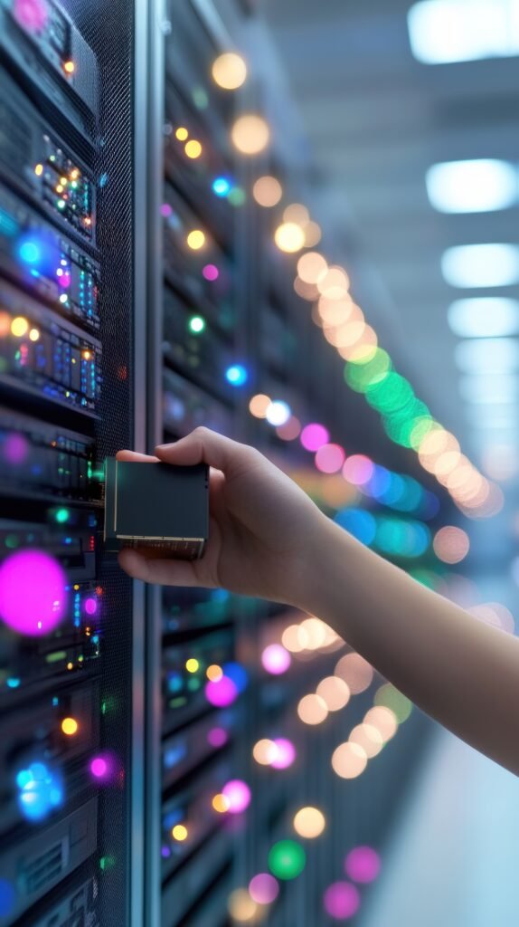 Data center server room hardware and digital infrastructure technology